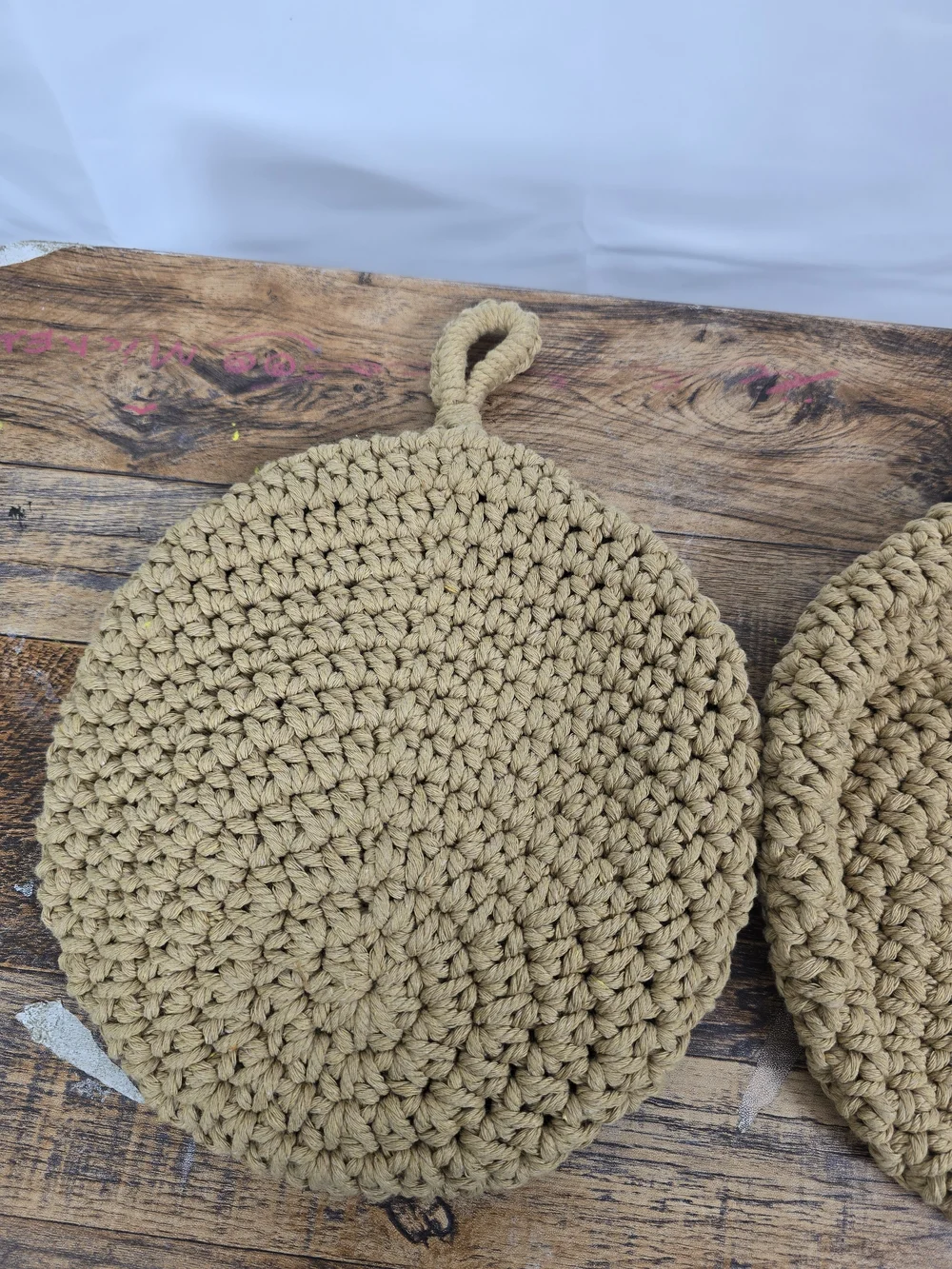 Handmade Crocheted Holders Tan
